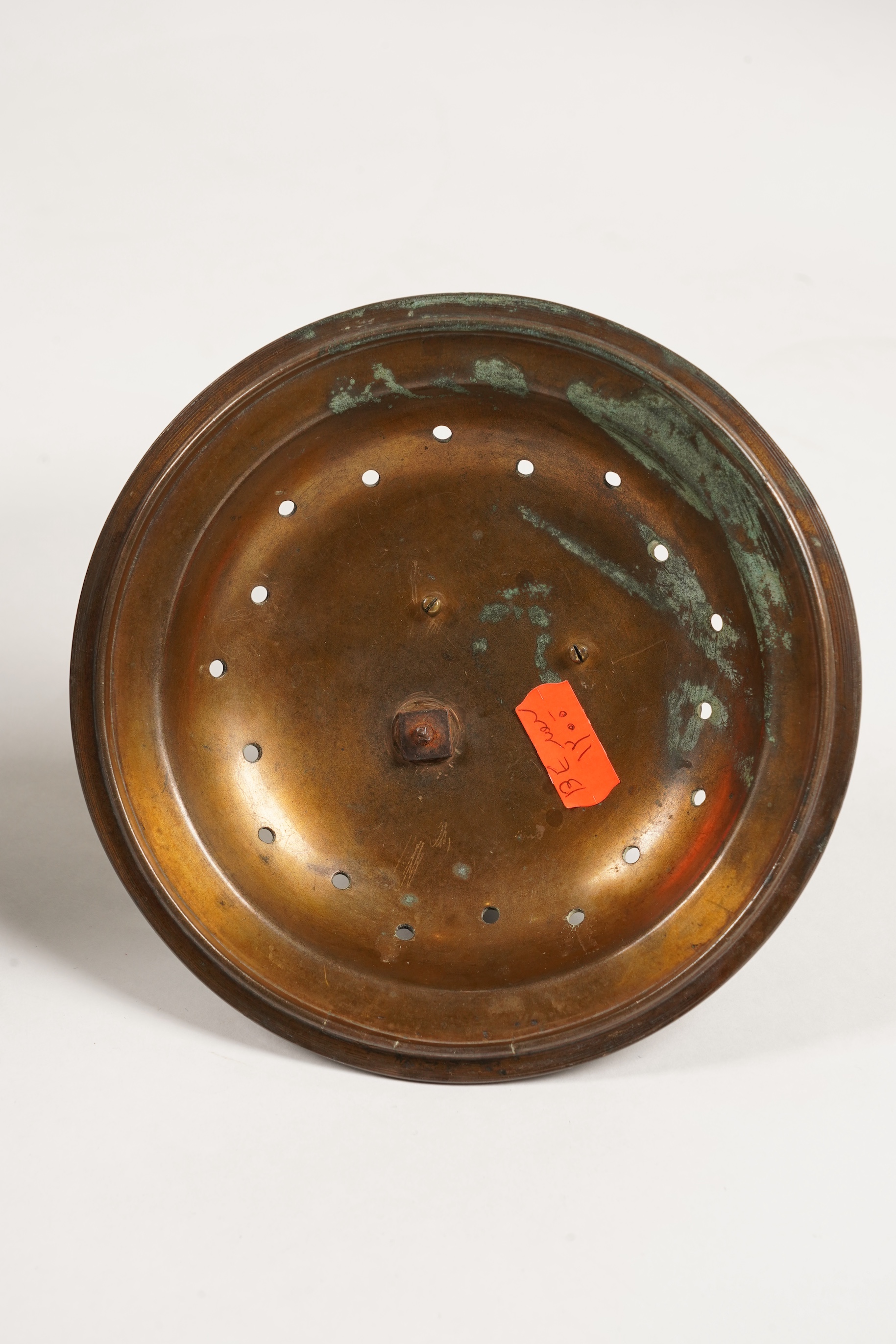 A large Japanese bronze koro and cover, 19th century